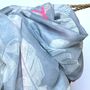 Tropical Leaf Scarf With Border In Light Grey, thumbnail 2 of 4
