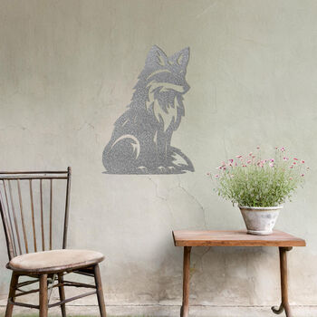 Sitting Fox Metal Wall Art For Garden And Interior Decor Gift, 10 of 10