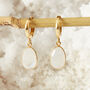 Labradorite Huggie Gold Plated Silver Hoop Earrings, thumbnail 6 of 8