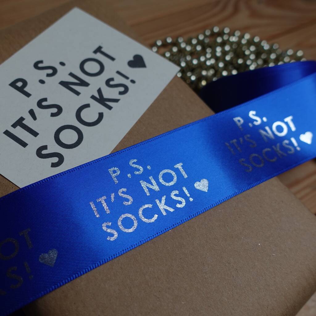 'Not Socks!' Joke Blue Ribbon By Yellow Green Blue