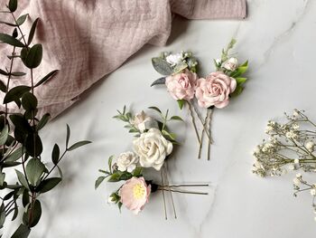 Pink And White Floral Hair Pins, 2 of 3