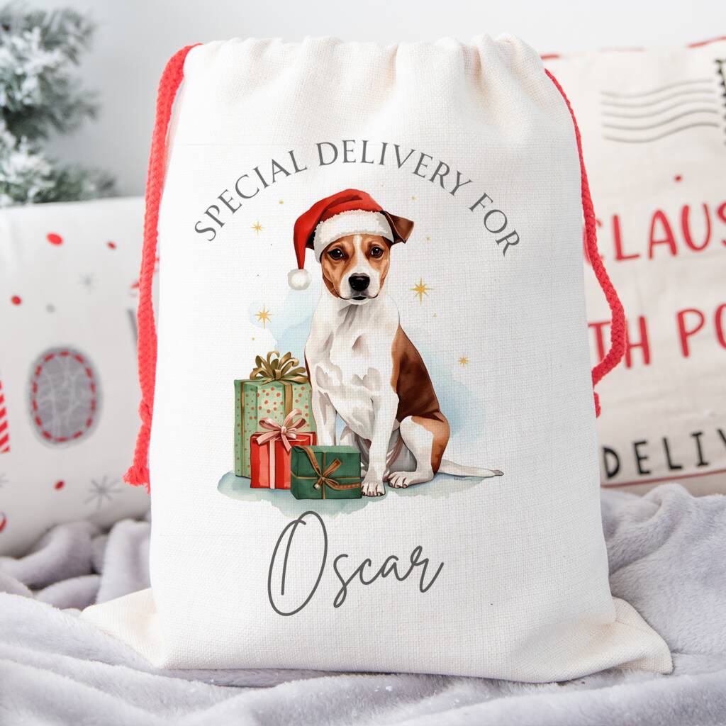 Personalised Jack Russell Santa Sack, 1 of 2