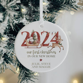 Personalised First Christmas In Our New Home Bauble, 2 of 5