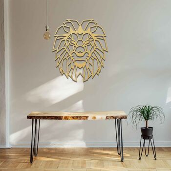 Geometric Lion Head Wooden Wall Art Home Room Decor, 5 of 10