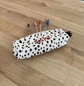 Personalised Dalmatian Embroidered Pencil Case, 2 of 4