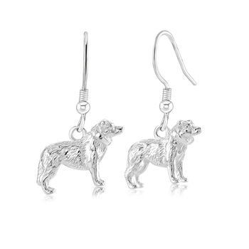 Sterling Silver Border Collie 3D Earrings, 2 of 5