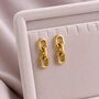 Gold Plated Chunky Chain Drop Earrings, thumbnail 3 of 5