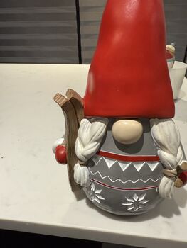 Handcrafted, Ceramic Nordic Skiing Christmas Gonk, 6 of 6