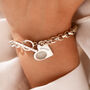 Fingerprint Heart Charm Toggle Clasp Bracelet, thumbnail 1 of 9