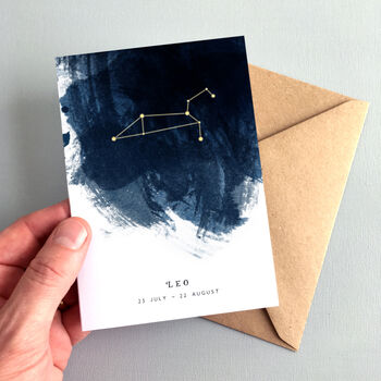 Leo Constellation Zodiac Star Sign Birthday Card, 5 of 5