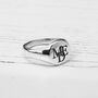 Monogram Initials Round Silver Signet Ring, thumbnail 4 of 10