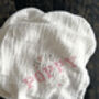 Cross Stitch Muslin Personalised Pink, thumbnail 1 of 2