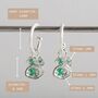 May Birthstone Emerald And Recycled Silver Hoops, thumbnail 4 of 5