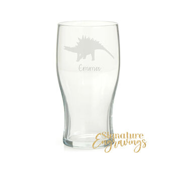 Personalised Stegosaurus Dinosaur Engraved Glass, 5 of 5