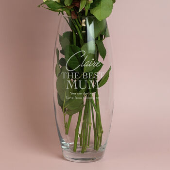 Personalised The Best Mum Mothers Day Glass Bullet Vase, 2 of 6