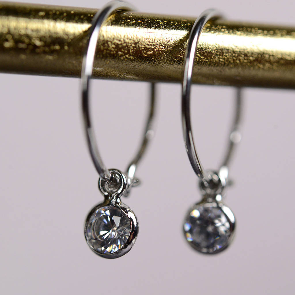 Sterling Silver And Cubic Zirconia Hoops By Home & Glory