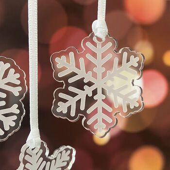 Mini Clear Snowflake Christmas Decorations, 3 of 4