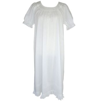 Ladies White Cotton Puff Sleeve Nightdress 'Juliet', 7 of 7