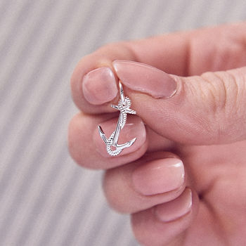 Anchor Silver Charm Pendant, 3 of 9