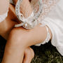 Tie Style Lace Wedding Bridal Garter, thumbnail 2 of 6