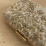 White Handcrafted Rectangular Pearl Clutch Bag, thumbnail 9 of 10