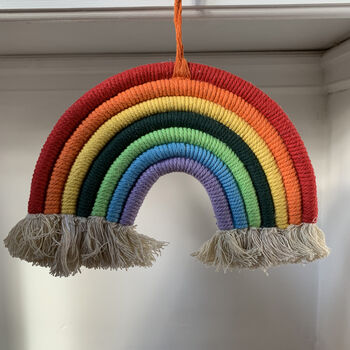 Rainbow Wool Tufted Hanging Wall Decor, 3 of 4