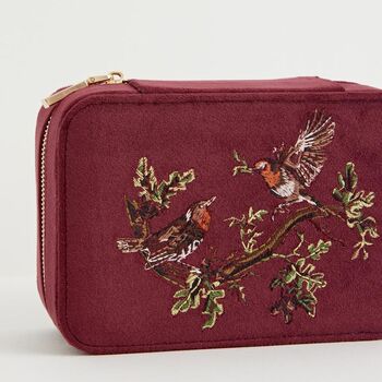Fable Robin Love Embroidered Large Jewellery Box, 3 of 4
