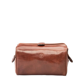 Men's Italian Leather Wash Bag 'Duno Medium', 5 of 12