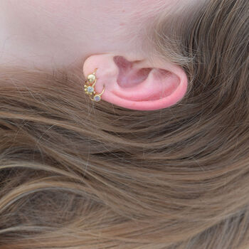Twist Earring With Moonstone And Gold Details, 4 of 5
