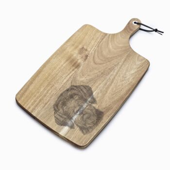 Personalised German Wirehaired Pointer Engraved Acacia Serving Board, 3 of 11
