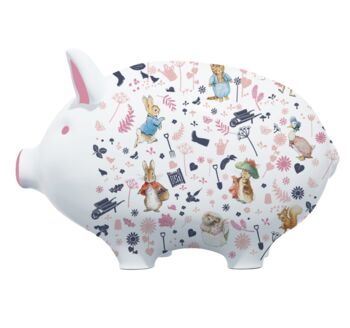 Tilly Pig Peter Rabbit And Friends Pink Piggy Bank, 5 of 7