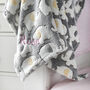 Personalised Grey And Yellow Fluffy Elephant Blanket, thumbnail 4 of 9