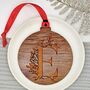 Personalised Botanical Wooden Initial Bauble, thumbnail 5 of 8