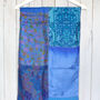 Blue Kantha Handstitched Recycled Silk Scarf, thumbnail 4 of 4