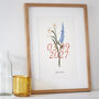 Personalised Fourth Anniversary Print With Couples Birth Flowers, thumbnail 3 of 5