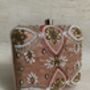 Bronze Embroidered Square Handcrafted Clutch Bag, thumbnail 1 of 7