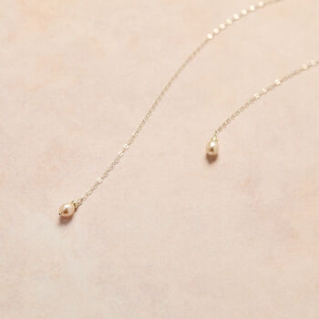 Pearl Back Drop Necklace Lariat For Wedding, 10 of 12