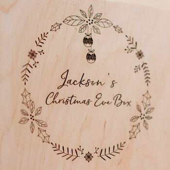 Personalised Christmas Eve Box With Wreath Design, 2 of 5