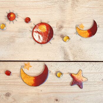 Sun, Moon And Star Hanging Sun Catcher Sunset Orange, 8 of 10