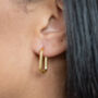 Rectangular Hoop Earrings Non Tarnish, thumbnail 2 of 5