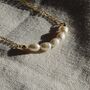 Five Pearl Necklace Gift 18 K Gold Freshwater, thumbnail 5 of 6
