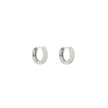 Micro Diamond Huggie Silver Hoop Earring For Men, 5 of 7