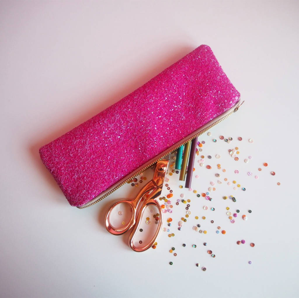 sparkly glitter pencil case by suki sabur designs | notonthehighstreet.com