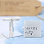 Marry Me Proposal Cufflinks. Wedding Cufflinks, thumbnail 1 of 6
