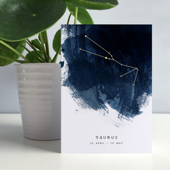 Taurus Constellation Zodiac Star Sign Birthday Card, 4 of 5