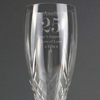 Engraved Cut Crystal Age Champagne Flute In Gift Box, 3 of 4