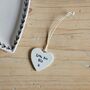 Hanging Porcelain Small Heart 'Love You Sis', thumbnail 1 of 2