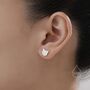 Minimalist Cat Face Stud Earrings In Sterling Silver, thumbnail 2 of 10