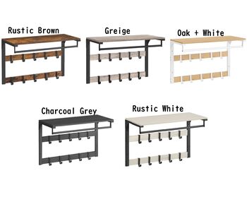 Wall Mounted Coat Rack With Removable Hooks, 9 of 9