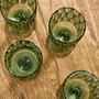 Set Of Four Green Leaf Patterned Wine Goblets, thumbnail 5 of 7